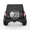 SMILE YOU ARE ON DASH CAM BLACK CARBON FIBER TIRE COVER