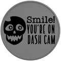 SMILE YOU ARE ON DASH CAM SILVER CARBON FIBER TIRE COVER