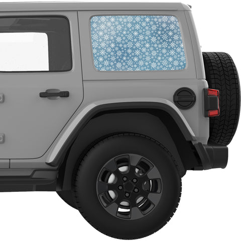 SNOWFALL QUARTER WINDOW DECAL FITS 2018+ JEEP WRANGLER 4 DOOR HARD TOP JLU
