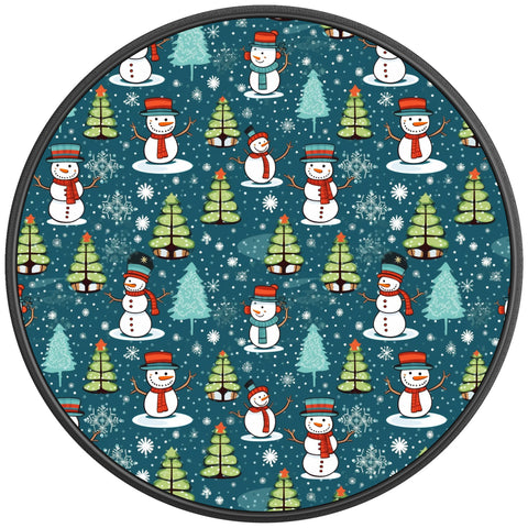 SNOWMEN AND TREES BUNDLE BLACK CARBON FIBER TIRE COVER