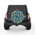 SNOWMEN AND TREES BUNDLE SILVER CARBON FIBER TIRE COVER