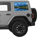 SNOWY PEAKS REFLECTION MOUNTAINS LANDSCAPE QUARTER WINDOW DECAL FITS 2018+ JEEP WRANGLER 4 DOOR HARD TOP JLU