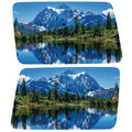 SNOWY PEAKS REFLECTION MOUNTAINS LANDSCAPE QUARTER WINDOW DRIVER & PASSENGER DECALS