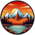 SNOW CAPPED MOUNTAINS LANDSCAPE BLACK TIRE COVER