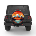 SNOW CAPPED MOUNTAINS LANDSCAPE PEARL  WHITE CARBON FIBER TIRE COVER
