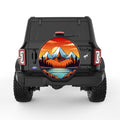 SNOW CAPPED MOUNTAINS LANDSCAPE BLACK CARBON FIBER TIRE COVER