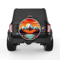 SNOW CAPPED MOUNTAINS LANDSCAPE SILVER CARBON FIBER TIRE COVER