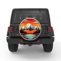 SNOW CAPPED MOUNTAINS LANDSCAPE SILVER CARBON FIBER TIRE COVER