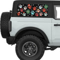 SNOW FALLING CHRISTMAS DOG PAWS QUARTER WINDOW DECAL FITS 2021+ FORD BRONCO 2 DOOR HARD TOP