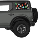 SNOW FALLING CHRISTMAS DOG PAWS QUARTER WINDOW DECAL FITS 2021+ FORD BRONCO 4 DOOR HARD TOP