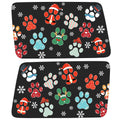 SNOW FALLING CHRISTMAS DOG PAWS QUARTER WINDOW DRIVER & PASSENGER DECALS