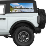 SNOW MOUNTAINS LANDSCAPE QUARTER WINDOW DECAL FITS 2021+ FORD BRONCO 2 DOOR HARD TOP