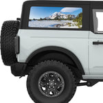 SNOW MOUNTAINS LANDSCAPE QUARTER WINDOW DECAL FITS 2021+ FORD BRONCO 2 DOOR HARD TOP