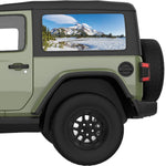 SNOW MOUNTAINS LANDSCAPE QUARTER WINDOW DECAL FITS 2018+ JEEP WRANGLER 2 DOOR HARD TOP JL