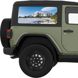 SNOW MOUNTAINS LANDSCAPE QUARTER WINDOW DECAL FITS 2011-2018 JEEP WRANGLER 2 DOOR HARD TOP JK