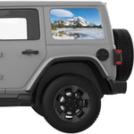 SNOW MOUNTAINS LANDSCAPE QUARTER WINDOW DECAL FITS 2018+ JEEP WRANGLER 4 DOOR HARD TOP JLU