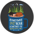 SOMETIMES THE BEAR EATS YOU PEARL  WHITE CARBON FIBER TIRE COVER
