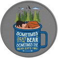 SOMETIMES THE BEAR EATS YOU SILVER CARBON FIBER TIRE COVER