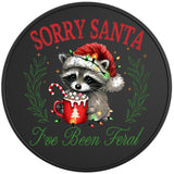 SORRY SANTA IVE BEEN FERAL BLACK TIRE COVER