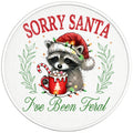 SORRY SANTA IVE BEEN FERAL BLACK TIRE COVER
