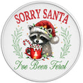 SORRY SANTA IVE BEEN FERAL WHITE TIRE COVER