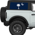 SOUTH CAROLINA STATE FLAG QUARTER WINDOW DECAL FITS 2021+ FORD BRONCO 2 DOOR HARD TOP