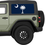 SOUTH CAROLINA STATE FLAG QUARTER WINDOW DECAL FITS 2018+ JEEP WRANGLER 2 DOOR HARD TOP JL