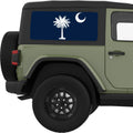SOUTH CAROLINA STATE FLAG QUARTER WINDOW DECAL FITS 2011-2018 JEEP WRANGLER 2 DOOR HARD TOP JK
