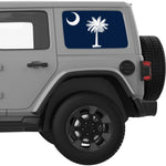 SOUTH CAROLINA STATE FLAG QUARTER WINDOW DECAL FITS 2018+ JEEP WRANGLER 4 DOOR HARD TOP JLU