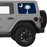 SOUTH CAROLINA STATE FLAG QUARTER WINDOW DECAL FITS 2018+ JEEP WRANGLER 4 DOOR HARD TOP JLU