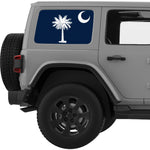 SOUTH CAROLINA STATE FLAG QUARTER WINDOW DECAL FITS 2011-2018 JEEP WRANGLER 4 DOOR HARD TOP JKU