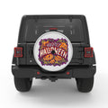 SPOOKY HALLOWEEN PUMPKINS SILVER CARBON FIBER TIRE COVER