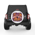 SPOOKY HALLOWEEN PUMPKINS PEARL  WHITE CARBON FIBER TIRE COVER