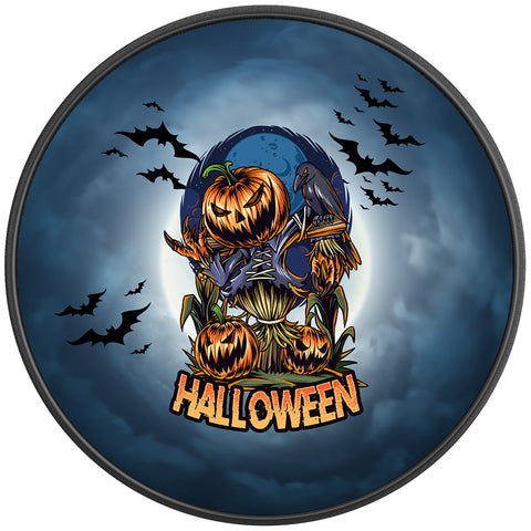 SPOOKY SCARECROW HALLOWEEN BLACK CARBON FIBER TIRE COVER