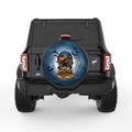 SPOOKY SCARECROW HALLOWEEN BLACK CARBON FIBER TIRE COVER
