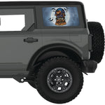SPOOKY SCARECROW HALLOWEEN QUARTER WINDOW DECAL FITS 2021+ FORD BRONCO 4 DOOR HARD TOP