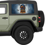 SPOOKY SCARECROW HALLOWEEN QUARTER WINDOW DECAL FITS 2018+ JEEP WRANGLER 2 DOOR HARD TOP JL