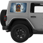 SPOOKY SCARECROW HALLOWEEN QUARTER WINDOW DECAL FITS 2011-2018 JEEP WRANGLER 4 DOOR HARD TOP JKU