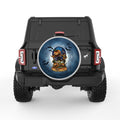 SPOOKY SCARECROW HALLOWEEN SILVER CARBON FIBER TIRE COVER