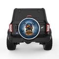 SPOOKY SCARECROW HALLOWEEN WHITE TIRE COVER