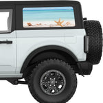 STARFISH AND SHELLS BEACH VIEW QUARTER WINDOW DECAL FITS 2021+ FORD BRONCO 2 DOOR HARD TOP