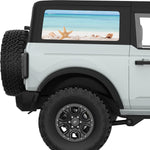 STARFISH AND SHELLS BEACH VIEW QUARTER WINDOW DECAL FITS 2021+ FORD BRONCO 2 DOOR HARD TOP