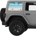 STARFISH AND SHELLS BEACH VIEW QUARTER WINDOW DECAL FITS 2011-2018 JEEP WRANGLER 4 DOOR HARD TOP JKU