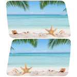 STARFISH AND SHELLS BEACH VIEW QUARTER WINDOW DRIVER & PASSENGER DECALS