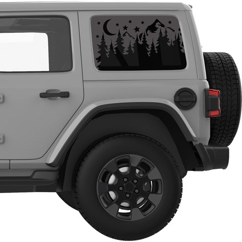 STARRY NIGHT QUARTER WINDOW DECAL FITS 2018+ JEEP WRANGLER 4 DOOR HARD TOP JLU