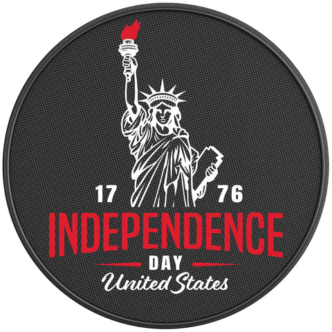STATUE OF LIBERTY INDEPENDENCE DAY PEARL  WHITE CARBON FIBER TIRE COVER