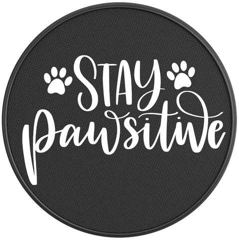 STAY PAWSITIVE PEARL  WHITE CARBON FIBER TIRE COVER
