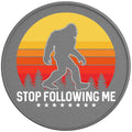 STOP FOLLOWING ME SASQUATCH SILVER CARBON FIBER TIRE COVER