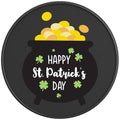 ST PATRICKS DAY POT OF MONEY PEARL  WHITE CARBON FIBER TIRE COVER