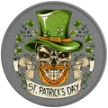 ST PATRICKS DAY SKULL SILVER CARBON FIBER TIRE COVER